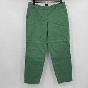 J Crew Pants Women 6 Green City Fit Chino Stretch Slash Pockets Flat Front